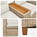 Panchina reclinabile con tavolo Beige e Bianco Crema polyrattan - Foto miniatura 5