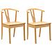 Sedia da pranzo 2 pcs Naturale Legno di gomma solido - Foto miniatura 1
