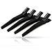 Clip Professionali In Silicone Nero Per Capelli, 4 Pezzi, - Foto miniatura 1