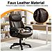 Poltrona Direttoriale In Ecopelle, Sedia Da Ufficio Ergonomica Con Braccioli Regolabili, Schienale Profilato E Seduta Extra Larga, Marrone - Foto miniatura 3