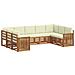 Set divani 9 pcs Naturale e Crema Legno di Acacia Massello - Foto miniatura 1