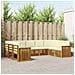 Set divani 9 pcs Naturale e Crema Legno di Acacia Massello - Foto miniatura 2