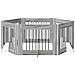 Cancello per cani con supporti 6 pcs Grigio Sonoma 80 x 60 cm - Foto miniatura 1