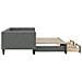 Divano Letto Estraibile Cassetti Grigio Scuro 100x190 Tessuto - Foto miniatura 4