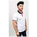 Polo Uomo Stretch Piquet Xxl Bianco Rosso - Foto miniatura 2
