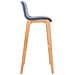 Sgabello Alto da Bar Hoover | Sgabello Bancone con Telaio in Legno Naturale e Seduta in Tessuto | Sgabello Imbottito, Alt. 77cm, 4 Gambe | Sgabello Design Cucina Blu - Foto miniatura 3