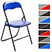 Sedia Pieghevole Felix In Plastica (pvc) I Sedia Chiudibile Telaio In Metallo E Seduta In Plastica Imbottita I Sedia Riunioni Ospiti Blu-nero - Foto miniatura 1