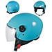 Casco Jet Moto Scooter Visera Antigraffio Azzurro Backline Ece 22-05 Xs - Foto miniatura 1