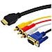 Cavo Hdmi A 3x Rca Maschio E Vga Maschio Adattatore Video 1,5 M A4001 Nero - Foto miniatura 4