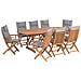 Set Da Giardino Di Un Tavolo E 8 Sedie Con Cuscini Grigi Maui - Foto miniatura 10