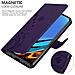 Custodia Compatibile Con Xiaomi Redmi 9t / Poco M3 In Lilla Scuro Fiore - Coperchio Protettivo In Design Floreale Con Chiusura Magnetica, Funzione Stand E Slot Per Carte - Foto miniatura 5