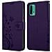 Custodia Compatibile Con Xiaomi Redmi 9t / Poco M3 In Lilla Scuro Fiore - Coperchio Protettivo In Design Floreale Con Chiusura Magnetica, Funzione Stand E Slot Per Carte - Foto miniatura 8