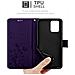 Custodia Compatibile Con Samsung Galaxy A91 In Lilla Scuro Fiore - Coperchio Protettivo In Design Floreale Con Chiusura Magnetica, Funzione Stand E Slot Per Carte - Foto miniatura 6
