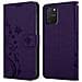 Custodia Compatibile Con Samsung Galaxy A91 In Lilla Scuro Fiore - Coperchio Protettivo In Design Floreale Con Chiusura Magnetica, Funzione Stand E Slot Per Carte - Foto miniatura 8