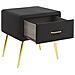 Comodino 1 Cassetto Flayat Velluto Nero - Foto miniatura 5