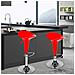 Set 2 Sgabelli Cucina Regolabile Acciaio E Abs Sgabello Girevole Rosso Casa Bar - Foto miniatura 2