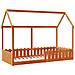 Giroletto Casetta Bambini Marrone Cera 90x190 Cm Massello Pino - Foto miniatura 3