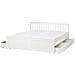 Letto Con Cassetti Contenitori Legno Di Pino Olendon 180 X 200 Cm Bianco - Foto miniatura 2