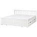 Letto Con Cassetti Contenitori Legno Di Pino Olendon 180 X 200 Cm Bianco - Foto miniatura 3