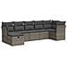 Set Divani Da Giardino 7 Pz Con Cuscini Grigio In Polyrattan - Foto miniatura 2