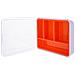 Box Portaminuteria, Plastica Trasparente. 180x140x40mm, 4 Slot, Arancio - Foto miniatura 1