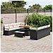 Set Divano da Giardino 11 Pezzi con Cuscini Nero Rattan Pannato Acacia,  Divano da Giardino 2 Posti con Cuscini Nero Rattan Pannato,  Set da Pranzo Giardino 3 Pezzi con Cuscini Nero Rattan Pannato Acacia - Foto miniatura 3