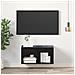 Mobile TV montato a muro Rovere nero 37x37x72 cm Legno massello - Foto miniatura 4