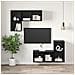 Mobile TV montato a muro Rovere nero 37x37x72 cm Legno massello - Foto miniatura 6