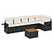 Set Divani da Giardino con Cuscini 7pz Nero Polyrattan - Foto miniatura 1
