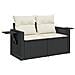 Set Divani da Giardino con Cuscini 7pz Nero Polyrattan - Foto miniatura 5