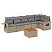 Set Divano da Giardino 7 pz con Cuscini Beige Misto Polyrattan - Foto miniatura 1