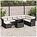 Set Divani da Giardino 9 pz con Cuscini Nero in Polyrattan - Foto miniatura 2
