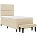 Letto a molle con materasso e panca crema 100x200 cm tessuto - Foto miniatura 8