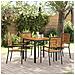 Set da Pranzo per Giardino 5 pcs Nero e Legno 90 x 90 x 75 cm - Foto miniatura 2