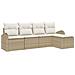 Set Divano da Giardino 5 pcs Beige e bianco Poly Rattan - Foto miniatura 1