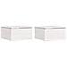 Comodino 2 pcs Bianco 37 x 35 x 18.5 cm Legno di pino massello - Foto miniatura 1