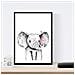 Set Di 6 Stampe Animali Bambini Gomma Da Masticare Cervo Maiale Volpe Gufo Cane A4 Cornice Nera - Foto miniatura 5