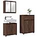 Set di mobili per il bagno con cassetto 3 pcs Rovere Marrone - Foto miniatura 3