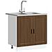 Mobiletto per lavabo Porto 2 pcs Marrone Legno multistrato - Foto miniatura 3
