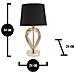 Lampada Da Tavolo Maxt Piccola In Ferro Dorato E Nero Con Paralume In Tessuto Nero - Foto miniatura 6