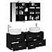 Set di mobili per il bagno 4 pcs Rovere Nero - Foto miniatura 3