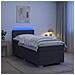 Letto con Box Spring, Materasso e LED Grigio Scuro Singolo - Foto miniatura 2