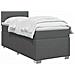 Letto con Box Spring, Materasso e LED Grigio Scuro Singolo - Foto miniatura 3