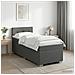 Letto con Box Spring, Materasso e LED Grigio Scuro Singolo - Foto miniatura 4