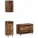 Set di armadietti da bagno in 3 pezzi HAARLEM Legno antico - Foto miniatura 1
