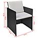 Set Tavolo E Sedie Da Pranzo Per Esterni 25 Pz Neri Polyrattan - Foto miniatura 7