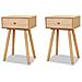 Comodini Set 2 Pz In Massello Di Pino 40x30x61 Cm Marroni - Foto miniatura 2