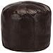 Pouf Marrone Scuro 40x35 Cm In Vera Pelle Di Capra - Foto miniatura 1