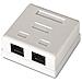 10.21.1502 - Rosetta di Superficie RJ45 Cat. 6 con 2 Presa di Collegamento UTP, Bianco - Foto miniatura 1
