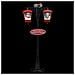 Lampione Natalizio Con Babbo Natale Nero Rosso 81x40x188 Cm Pvc - Foto miniatura 3